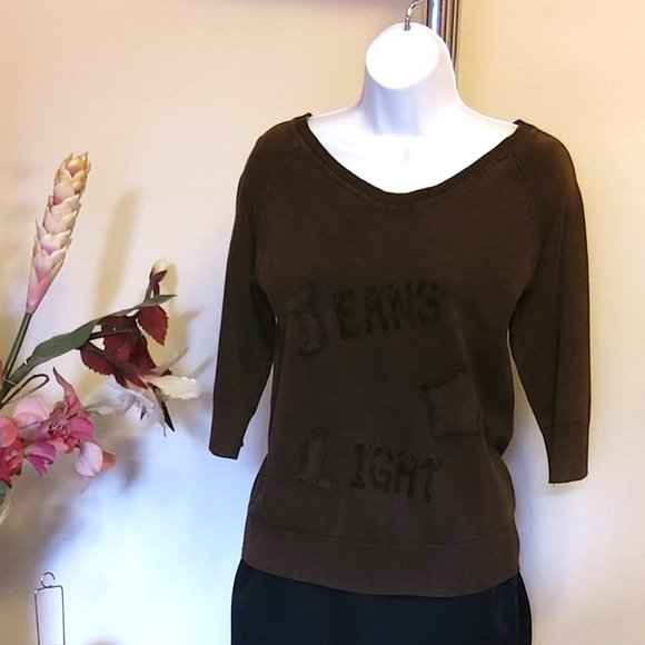 NWT Women’s Dark Brown Lightweight 3/4 Sleeve Knit Cardigan Fall Sweater 6 8 - Picture 5 of 8